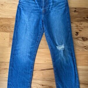 Levi's Wedgie Straight Jeans Womens Size 28 Blue High Rise Medium Wash